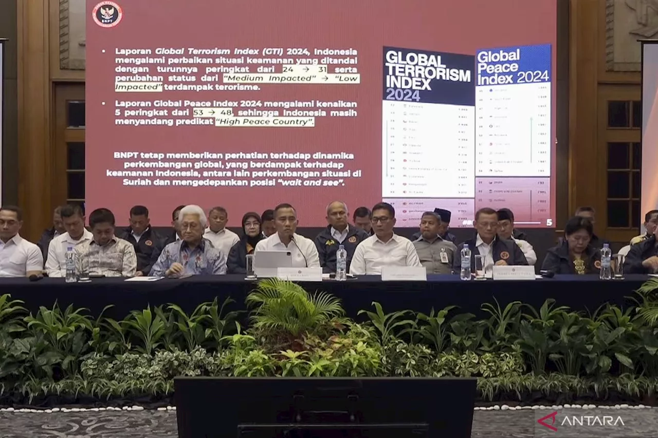 BNPT: Posisi RI di GTI 2024 masuk kategori low impacted by terrorism