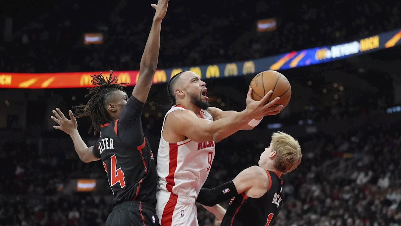 Brooks scores 27 points as Rockets beat Raptors 114-110 for first win in Toronto since 2019