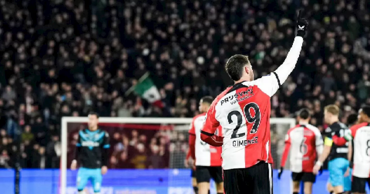 Santiago Giménez alcanza los 100 partidos con el Feyenoord