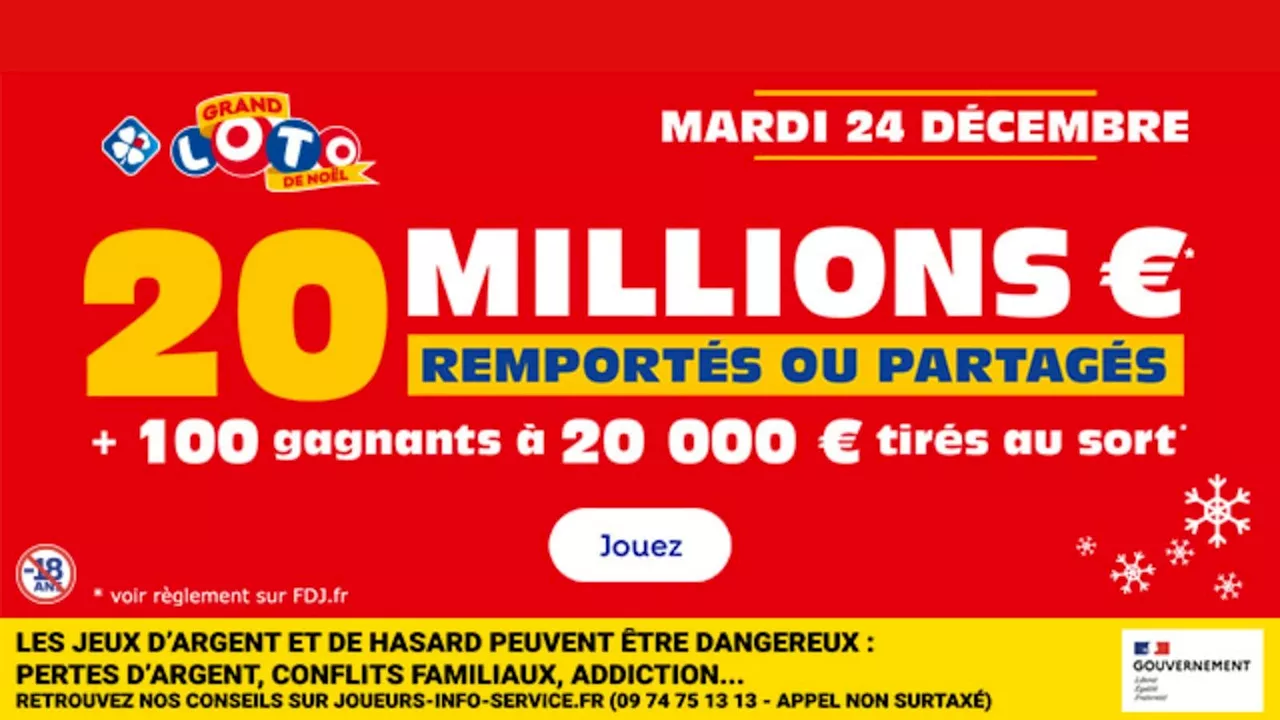 Super Loto de Noël de 20 millions d'euros chez la FDJ