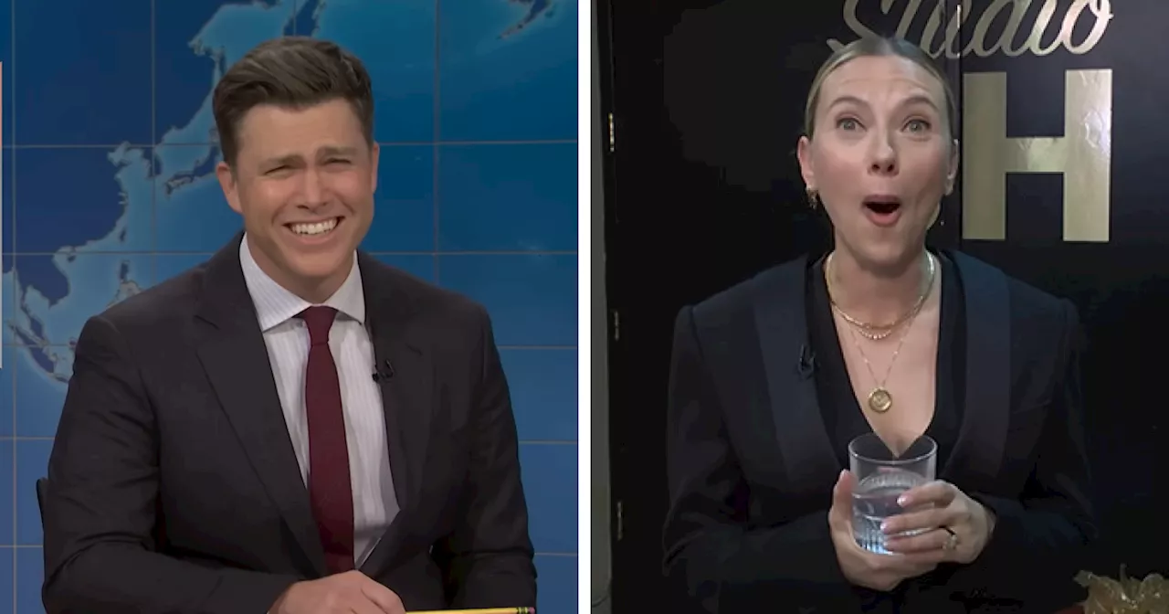 Colin Jost Roasts Scarlett Johansson and Their Son During 'Weekend