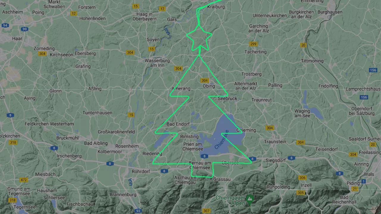 Cessna-Piloten fliegen Tannenbaum über Bayern