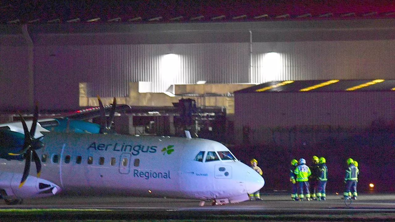 Plane crash lands at Belfast airport: Terror as passenger plane's landing gear collapses in 'hard...