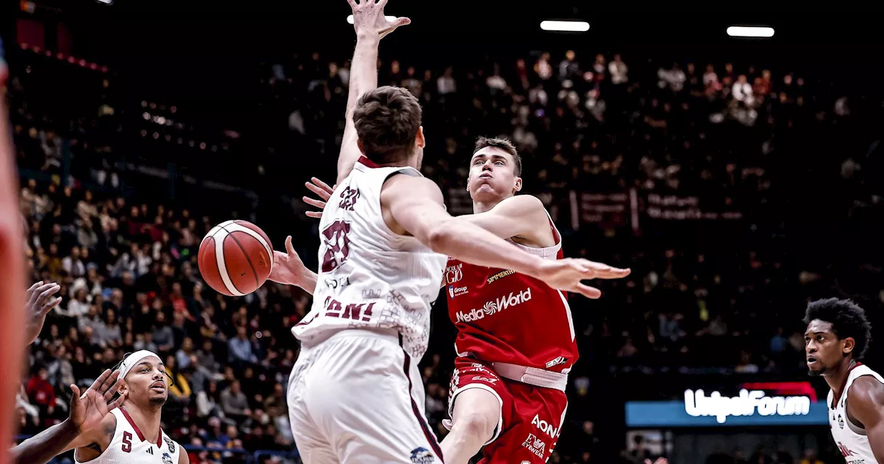 Olimpia Milano sconfigge Trapani: Mirotic trascina la rimonta