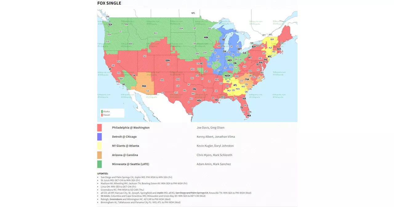 NFL Week 16: Seahawks vs Vikings NFL TV FOX coverage map and commentators