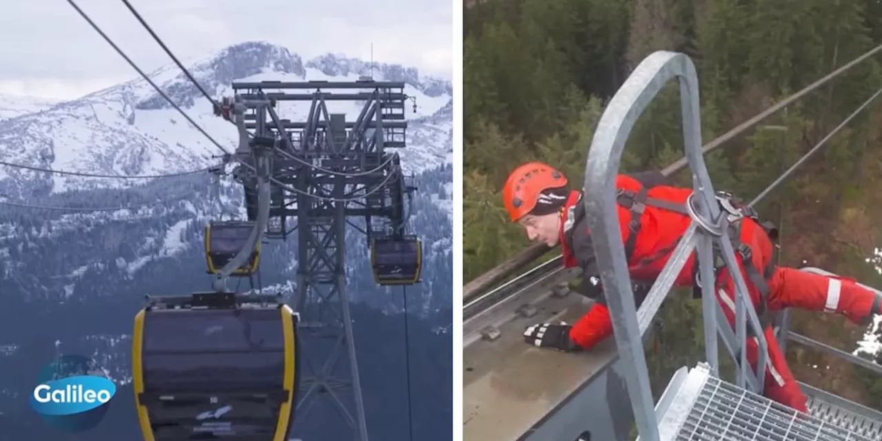 Arbeit in fast 100 Metern Höhe: So gefährlich ist der Job als Seilbahnmechaniker