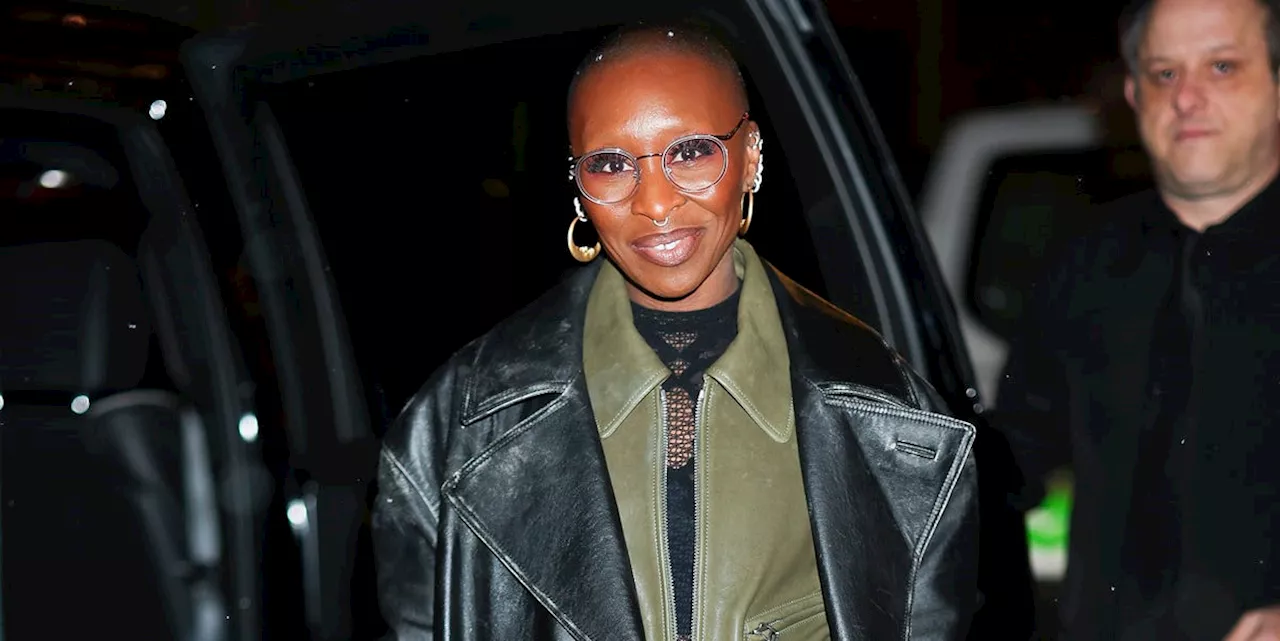 Cynthia Erivo Puts a Wickedly Good Twist on a Leather Street-Style Ensemble