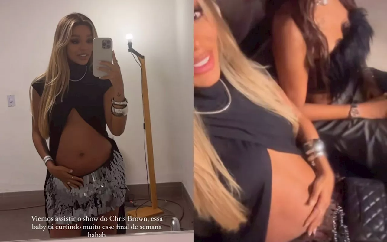 Brunna Gonçalves EXHIBE Barriga de Grávida em Show do Chris Brown