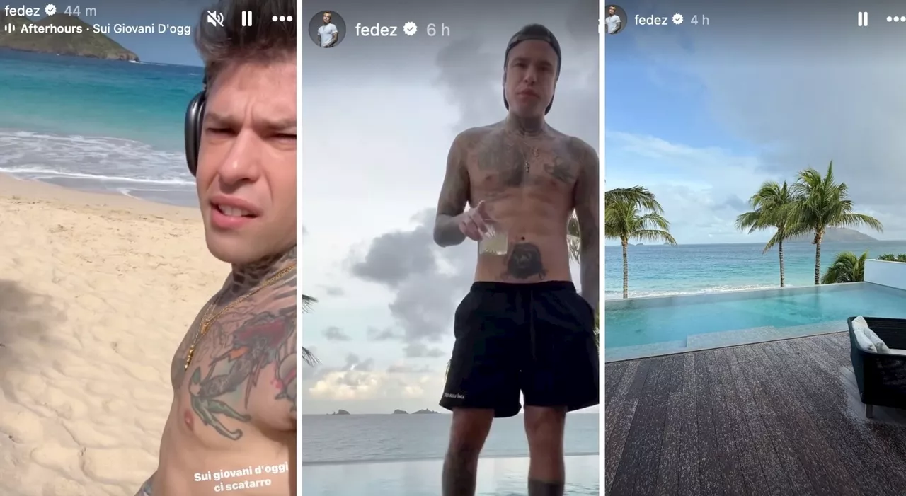 Fedez a Saint Barth per il Natale: distacco dalla famiglia e le vacanze con Del Vecchio