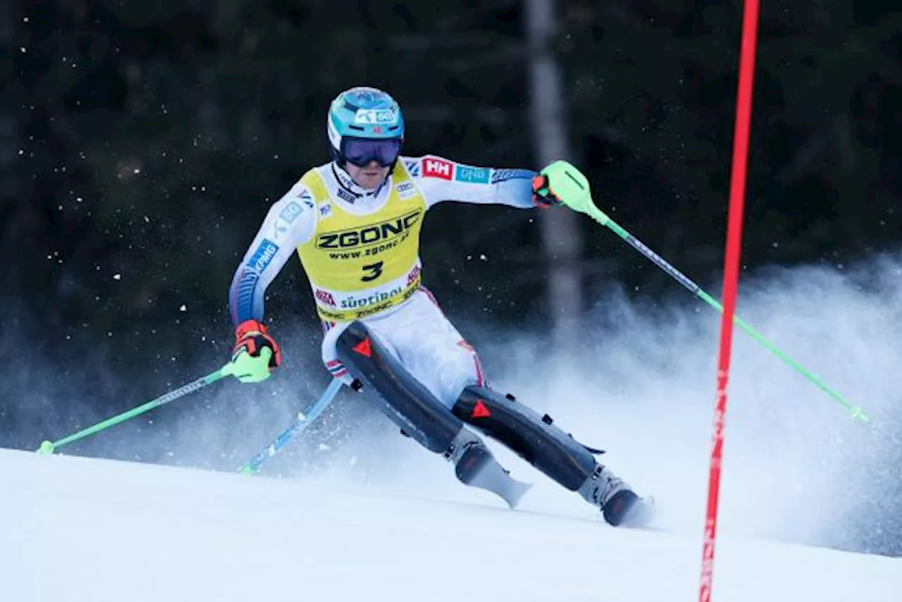 Haugan domine la première manche du slalom d'Alta Badia