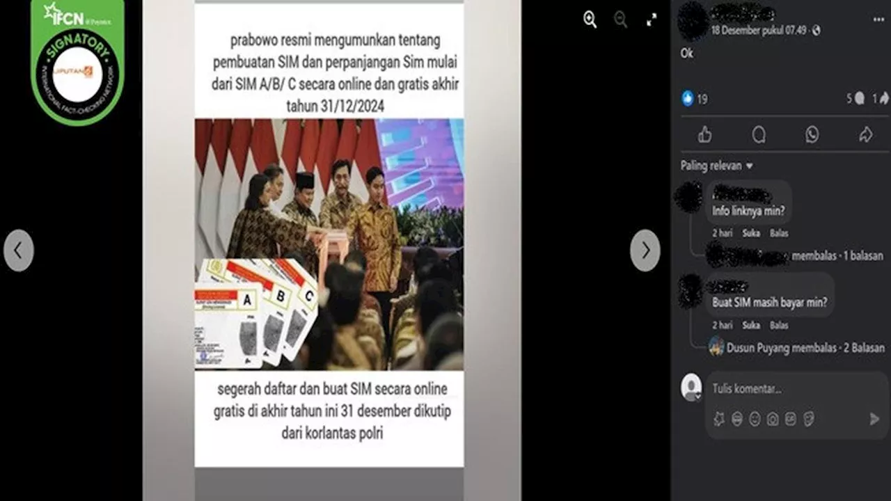 Viral Kabar Pembuatan dan Perpanjang SIM Gratis, Berikut Fakta dari Korlantas Polri