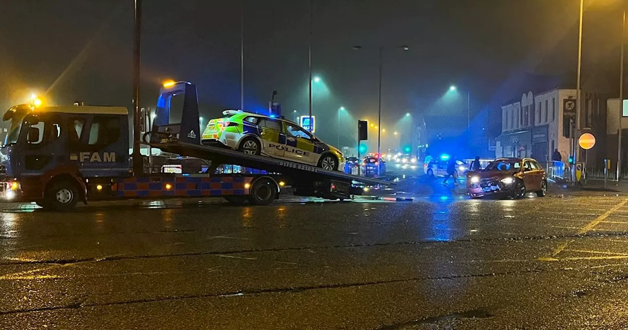 Audi and Police Car Collide in Bury