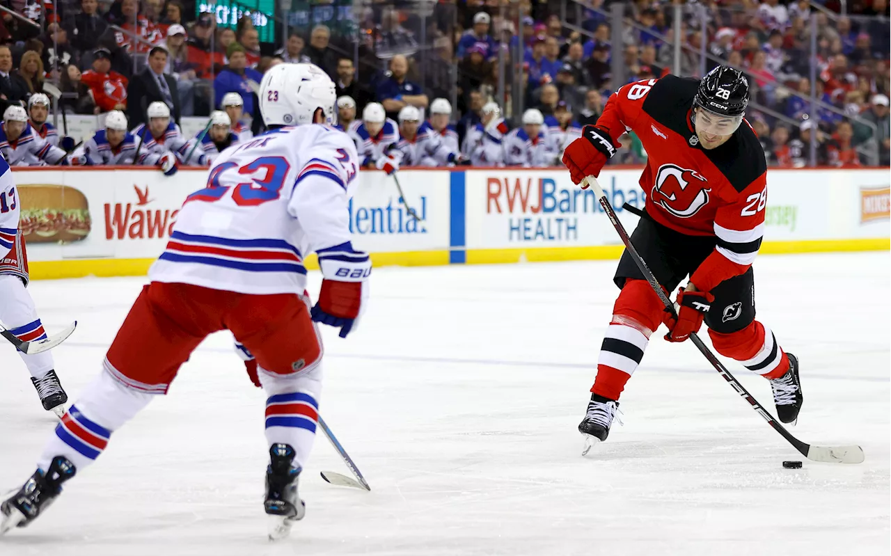 Devils Blank Rangers 5-0 Behind Hughes' Two Goals and Markstrom's Shutout