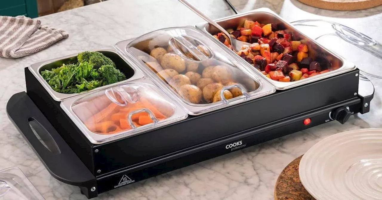 Amazon's 4-Section Buffet Warmer Keeps Christmas Dinner Piping Hot