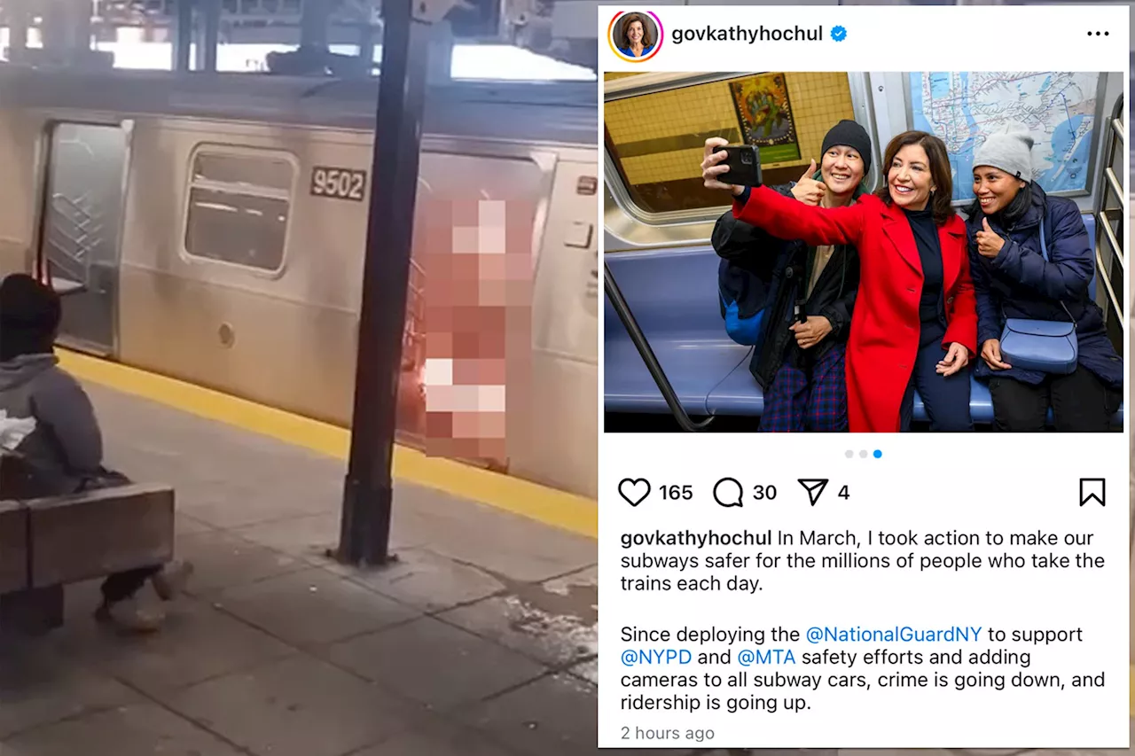 Gov. Kathy Hochul ripped for 'tone-deaf' tweet about improved subway safety after sleeping straphanger fatally lit on fire