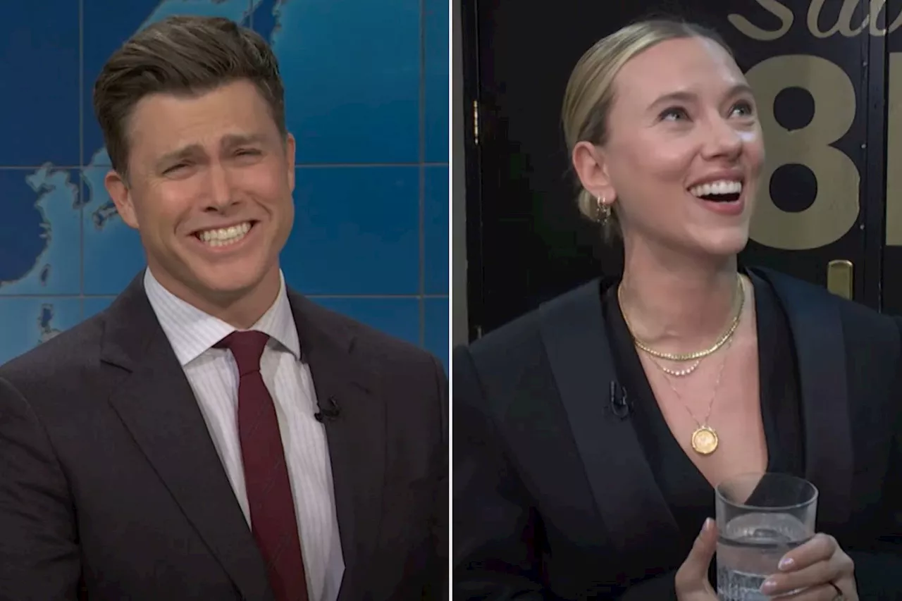 Colin Jost's Jokes About Scarlett Johansson's 'Black as Hell' Baby Leave Her Shocked