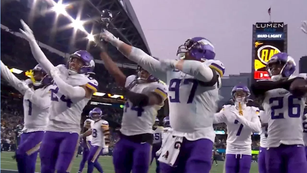 Vikings Defense Hit 'Camp Rock' Celebration After Game-Sealing INT vs. Seahawks