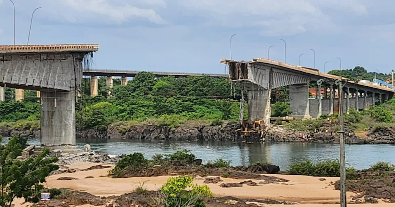 Desabamento de ponte no Tocantins causa alerta para contaminação do rio