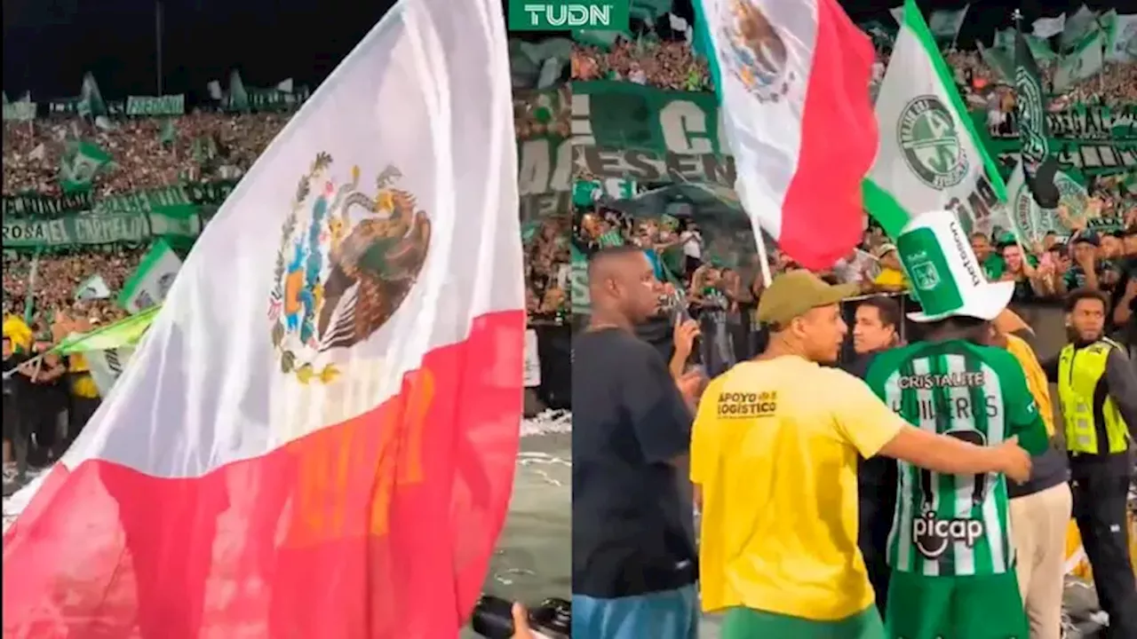 Efraín Juárez festeja en Atlético Nacional con bandera gigante de México