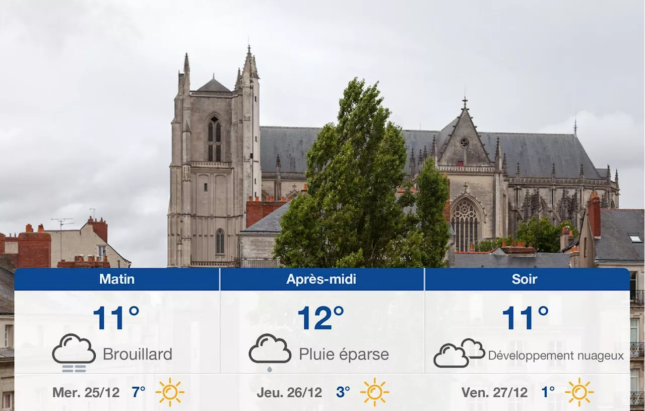 Météo Nantes : Ciel couvert et pluie aujourd'hui