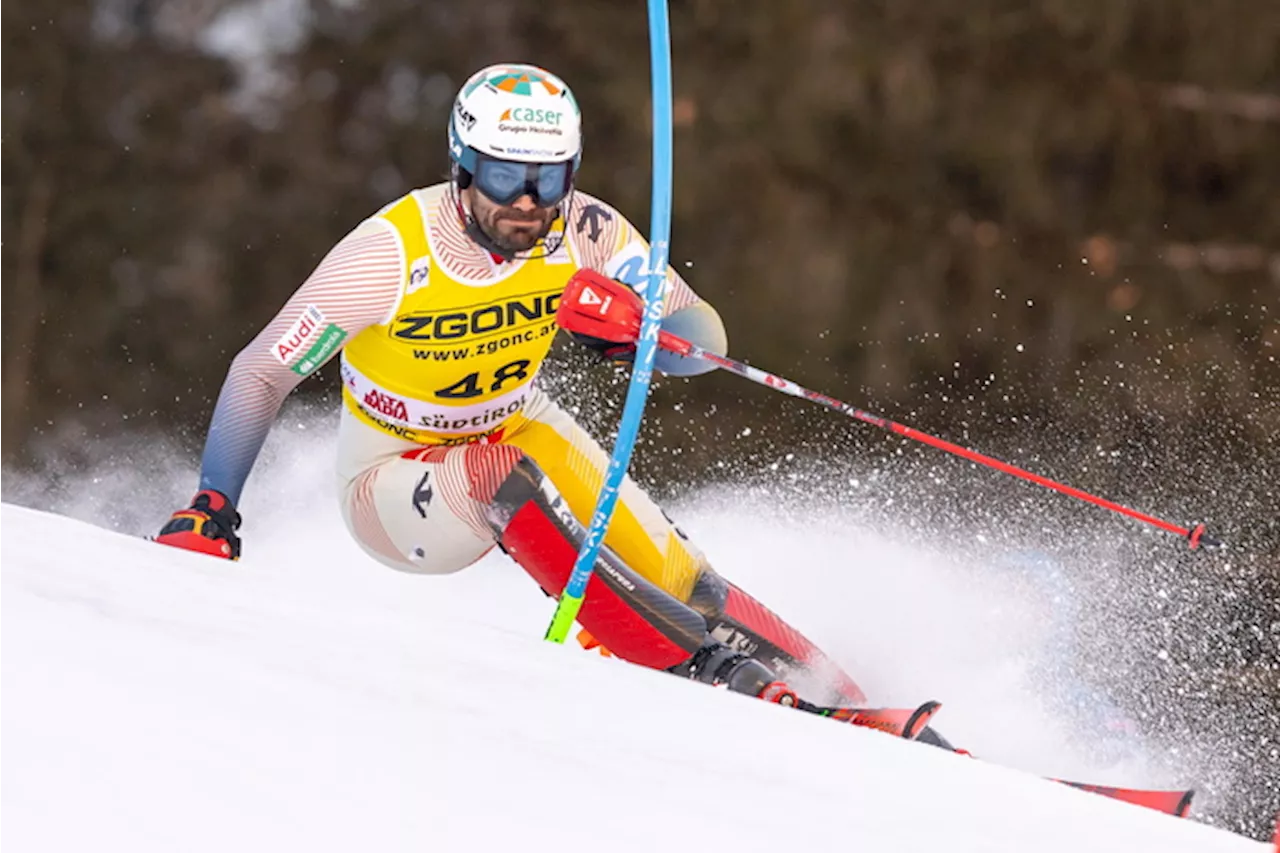 Joaquim Salarich nella manche dello slalom in Alta Badia