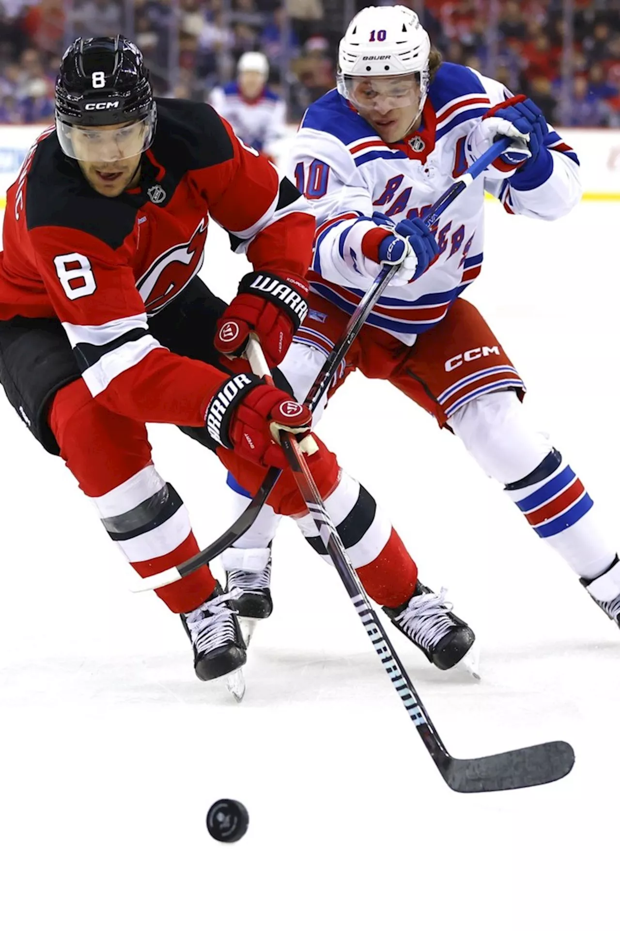 Hughes, Markstrom Lead Devils to 5-0 Win Over Rangers