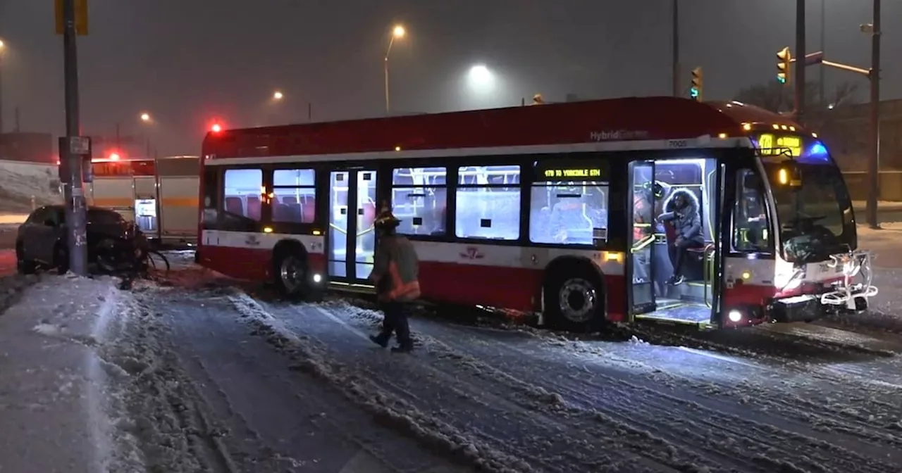 Two Hurt in Crash Between SUV and TTC Bus Near Yorkdale Mall