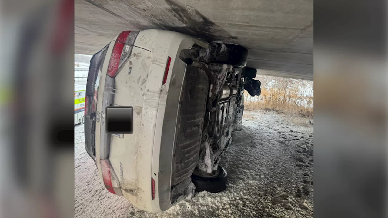 Driver Wedges Minivan Under Ottawa Overpass