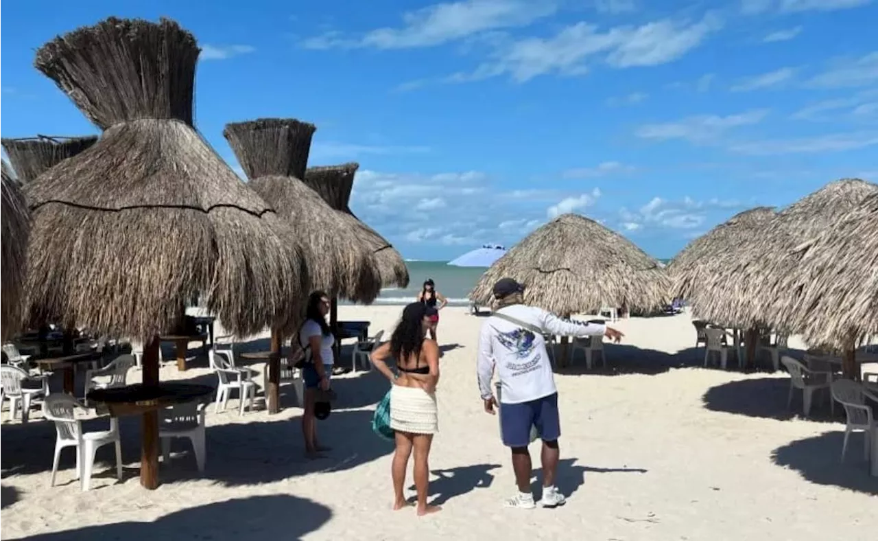 Reportan baja afluencia de turistas en playas de Yucatán; bajas temperaturas y arribo de medusas, posibles causas