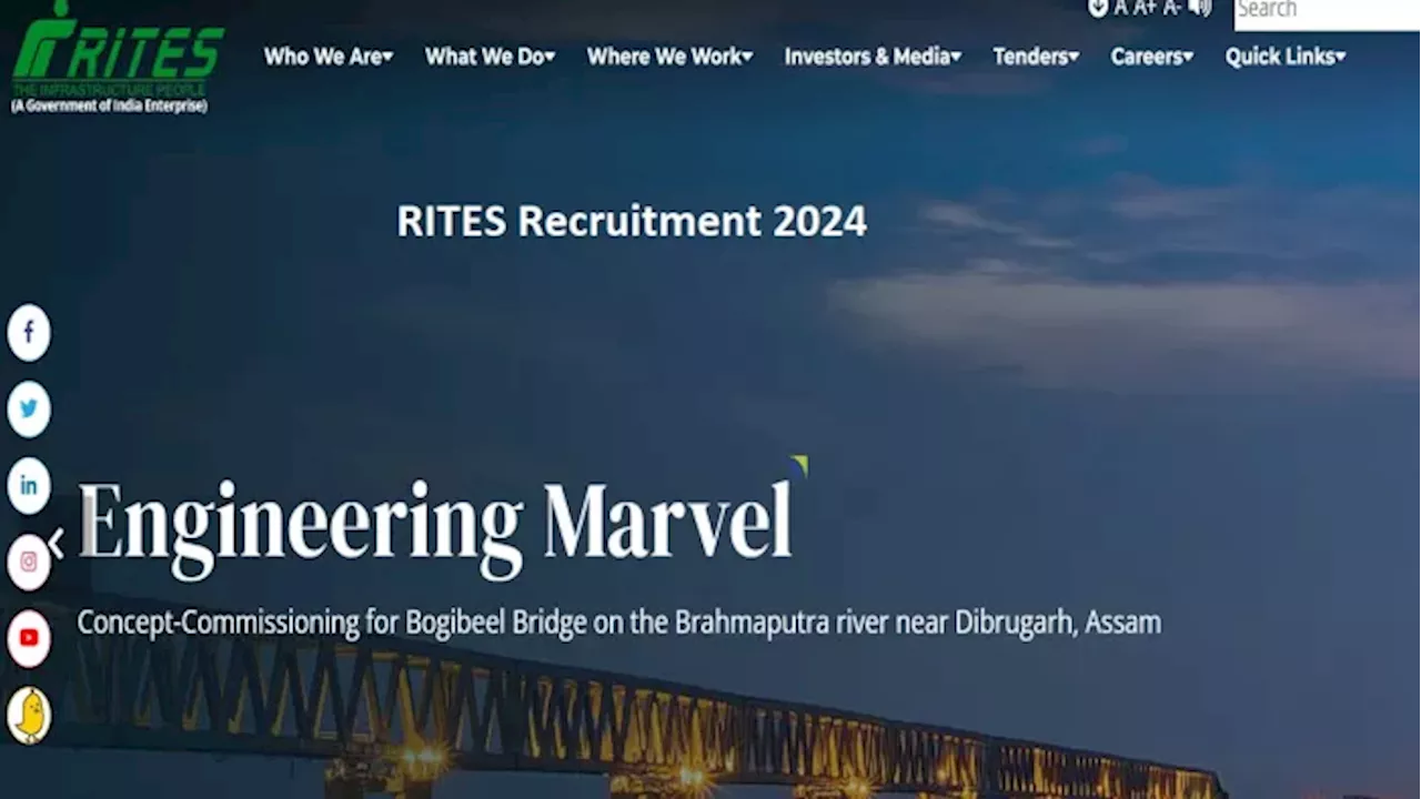 RITES में इंजीनियर पदों पर भर्ती, 9 जनवरी 2025 तक आवेदन की अंतिम तिथि