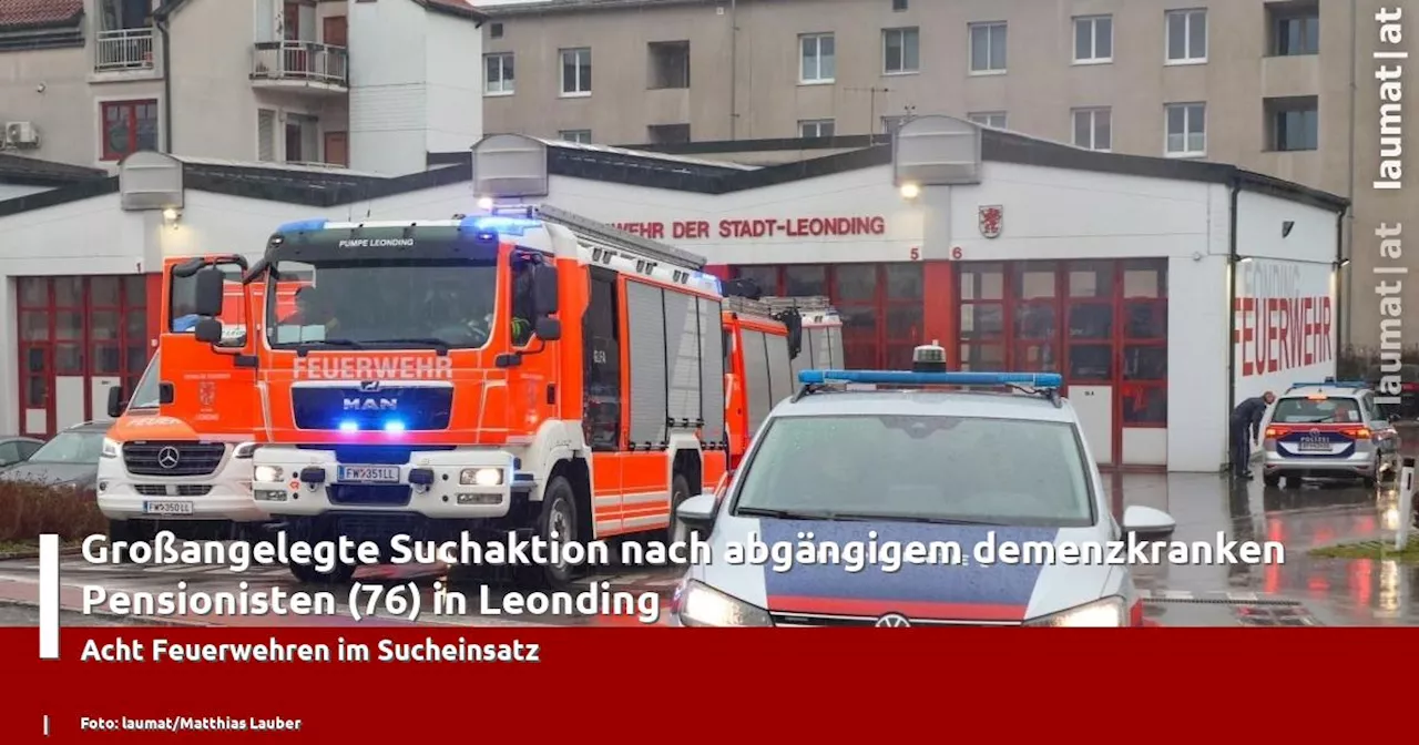 Acht Feuerwehren im Einsatz bei Suchaktion nach dementiellem 76-Jährigem in Leonding