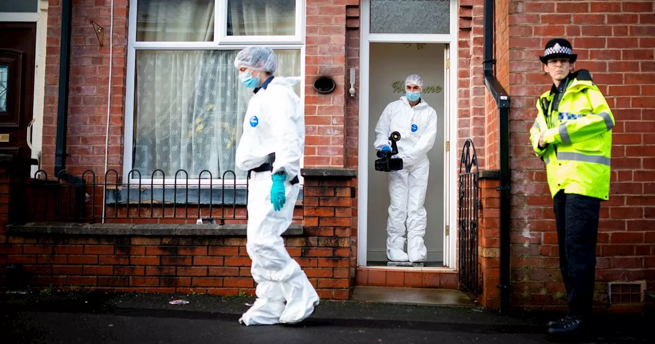 Forensic teams pictured at house in murder investigation