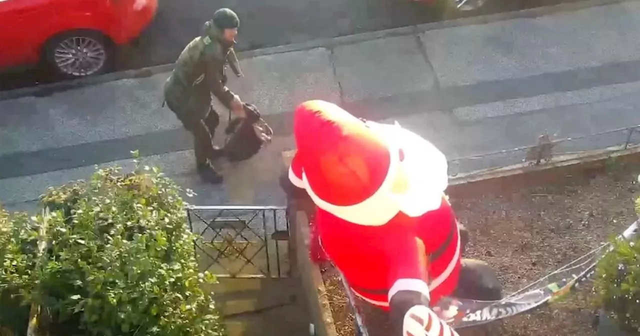 Grinch Strikes: Inflatable Santa Stabbed and Deflated