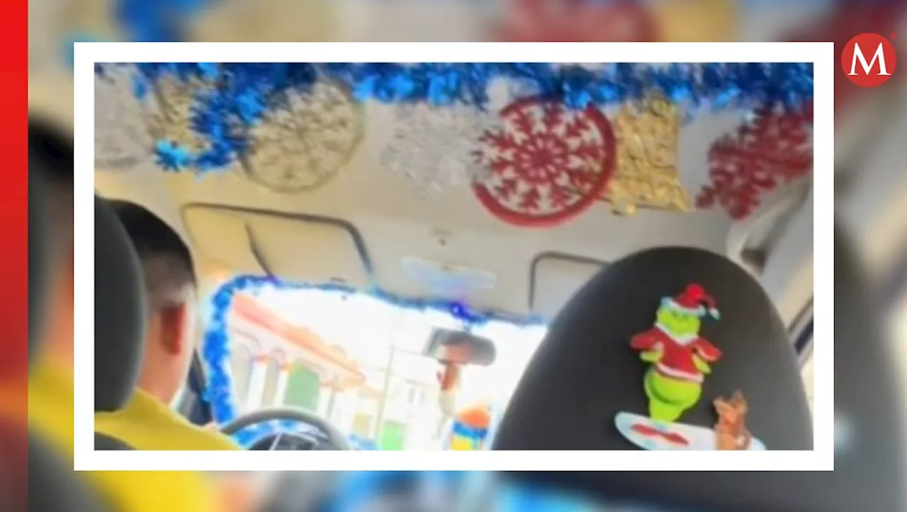 El taxi navideño si existe circula en calles de Tampico