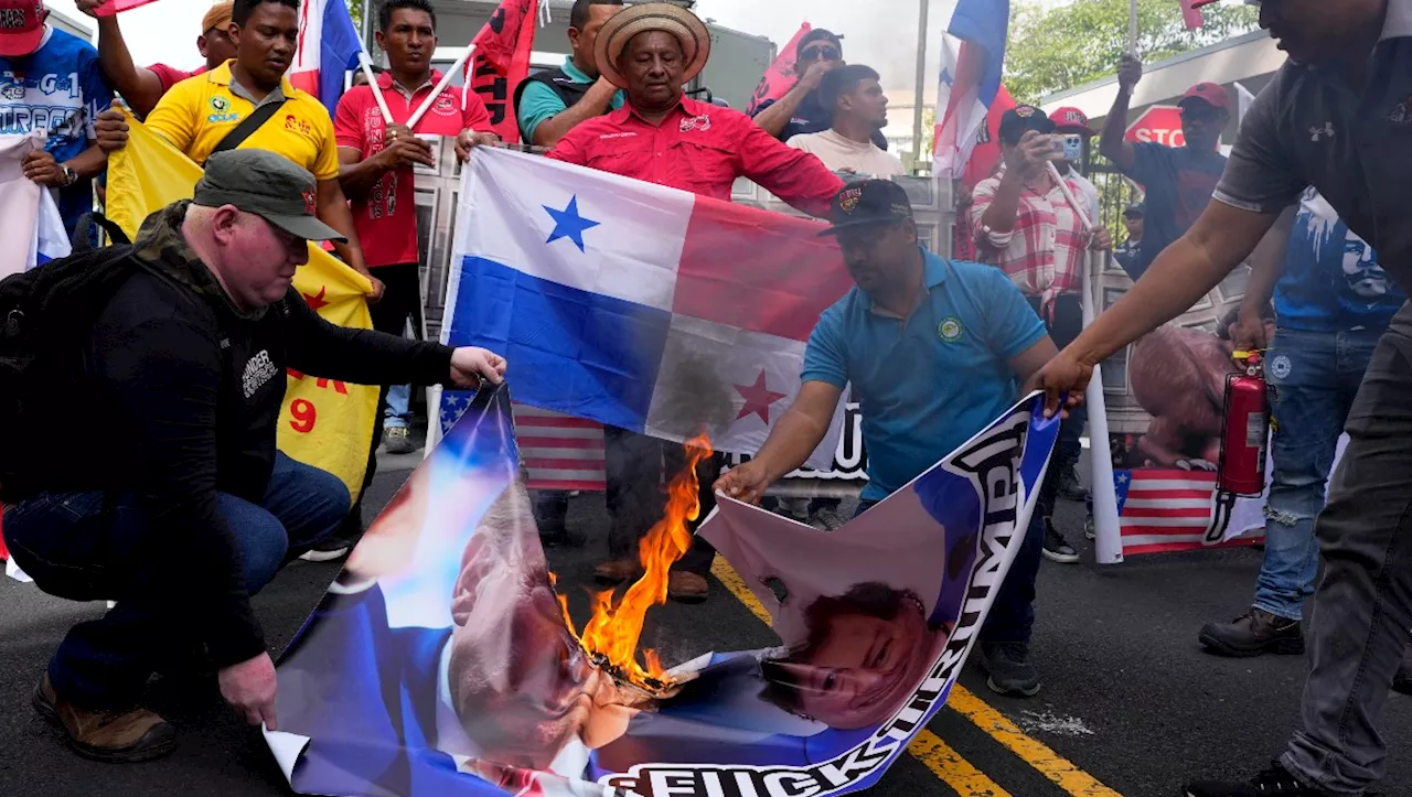 Manifestantes en Panamá rechazan amenaza de Trump sobre el Canal