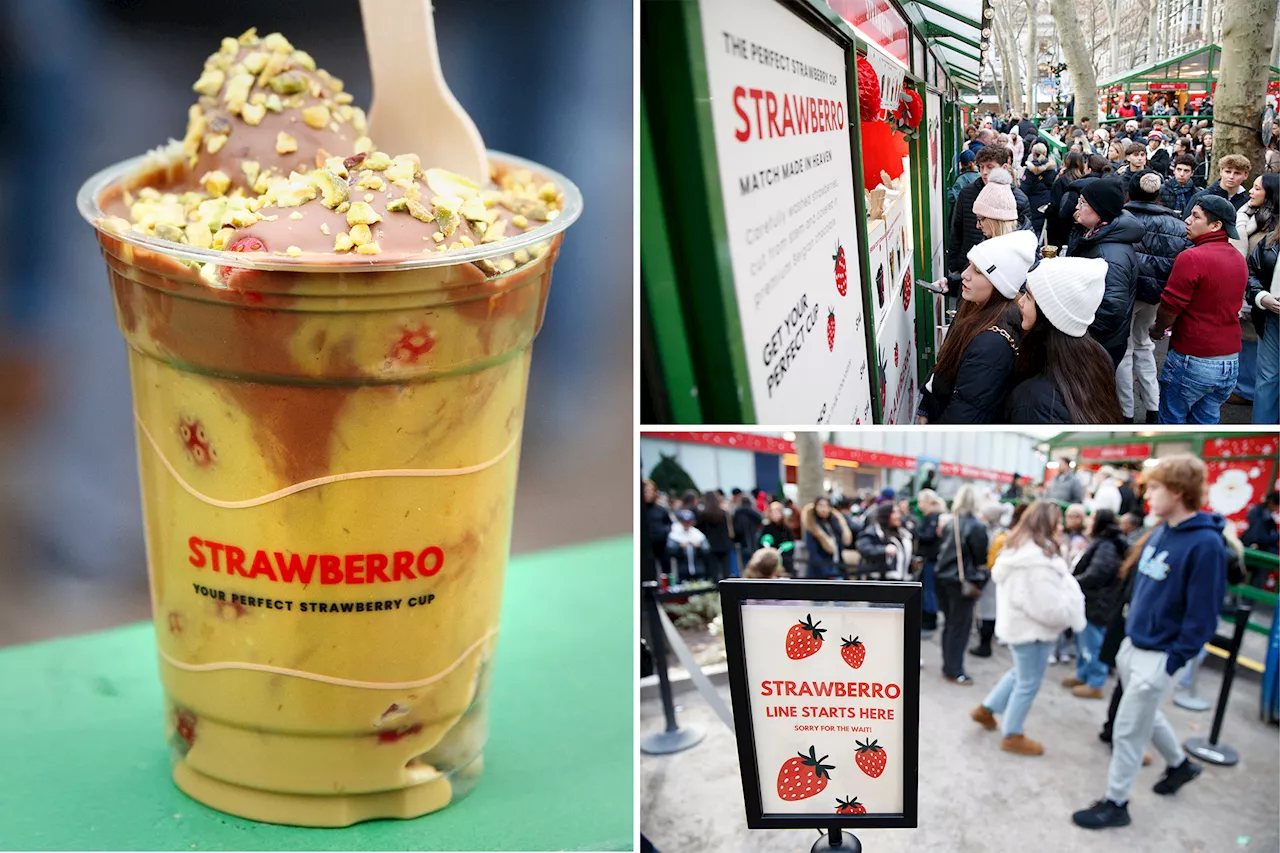 Customers wait two hours to spend $25 on a cup of Tiktok-famous chocolate-covered strawberries