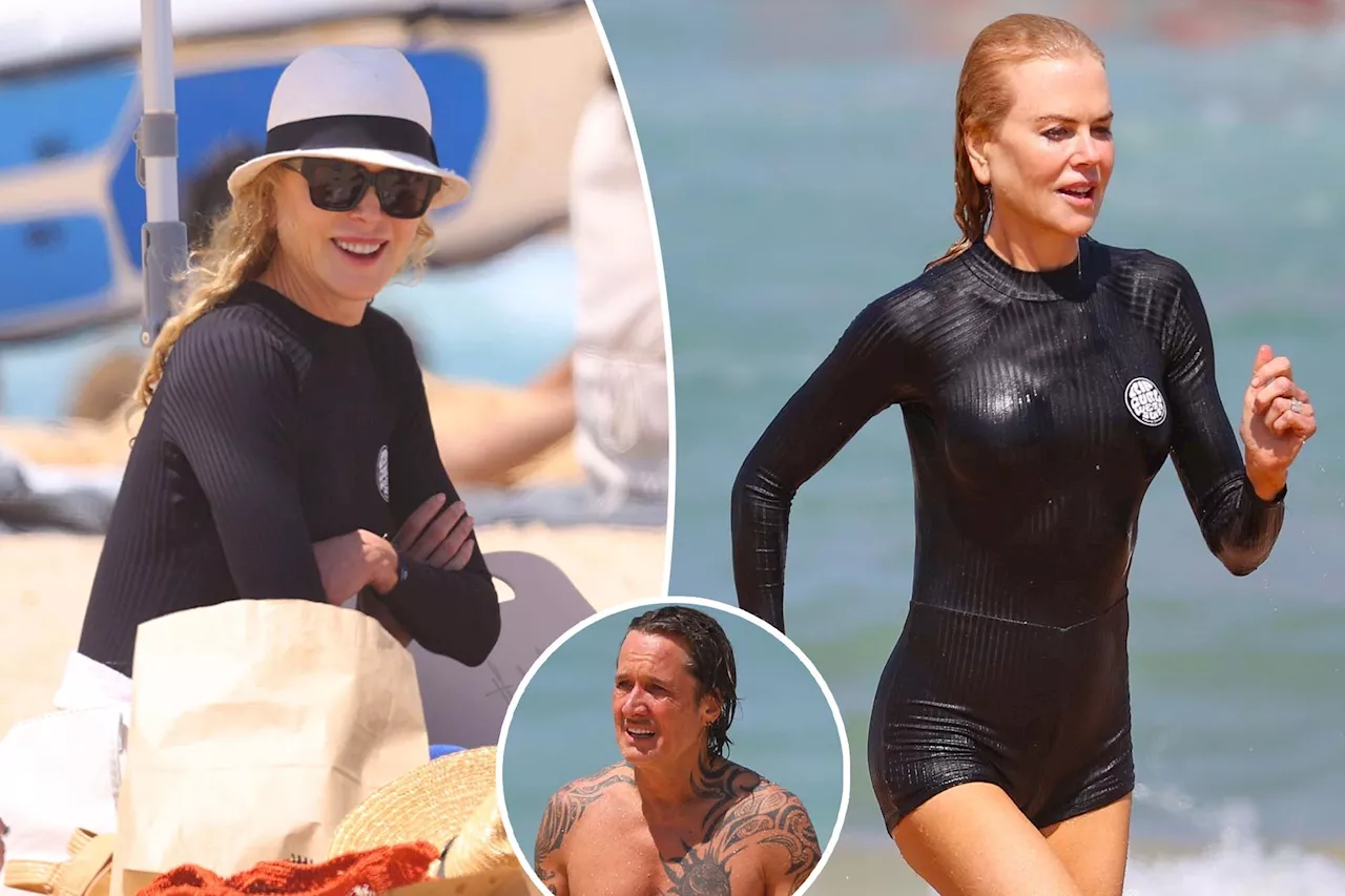 Nicole Kidman Shows Off Athletic Physique and Strawberry Blonde Curls at Bondi Beach with Family