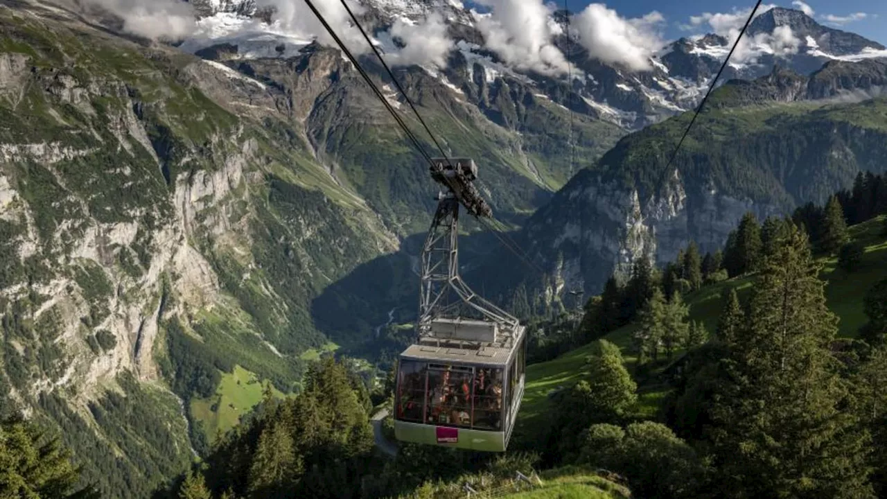 World's Steepest Cable Car Connects Car-Free Village to Swiss Alps