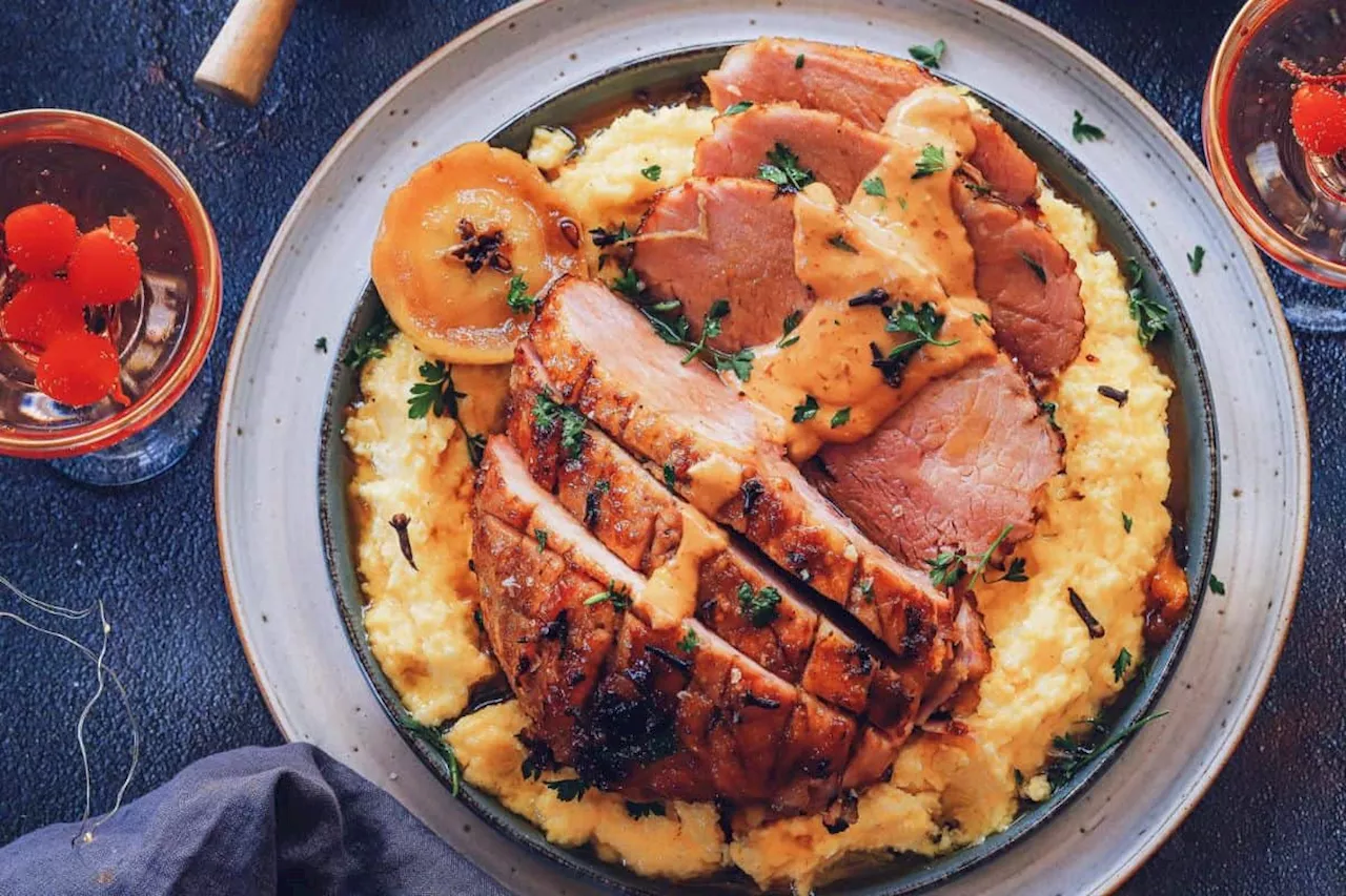 Ginger Gammon with Creamy Polenta and Apple Chutney for a Festive Christmas Lunch