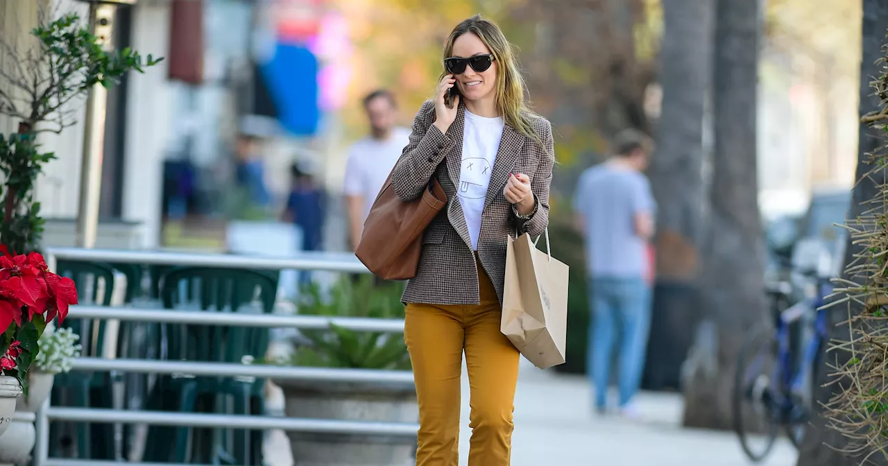 Olivia Wilde's Chic Mustard Yellow Trousers Found on Amazon for $30