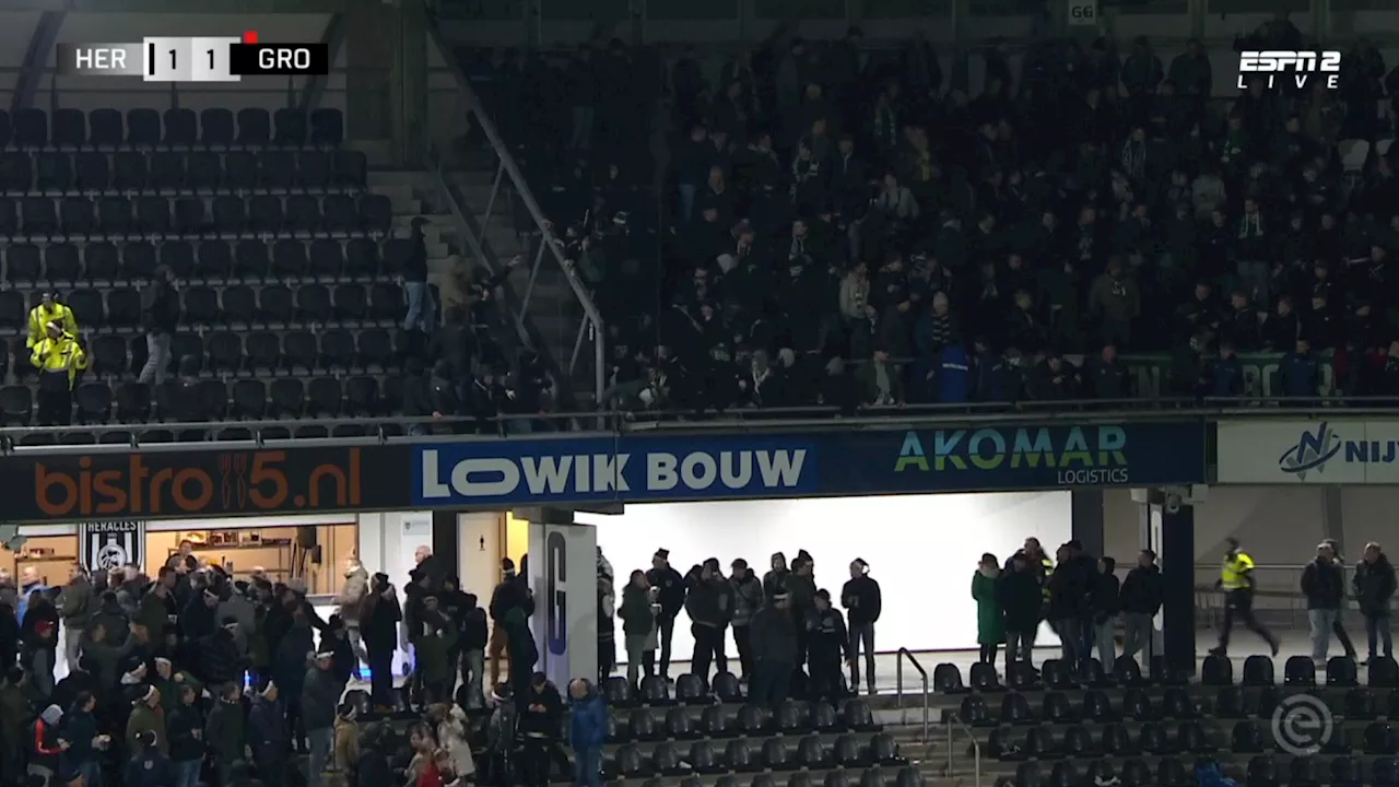 Heracles Almelo bevestigt: enkele kinderen lichtgewond geraakt na val van FC Groningen-supporter uit uitvak