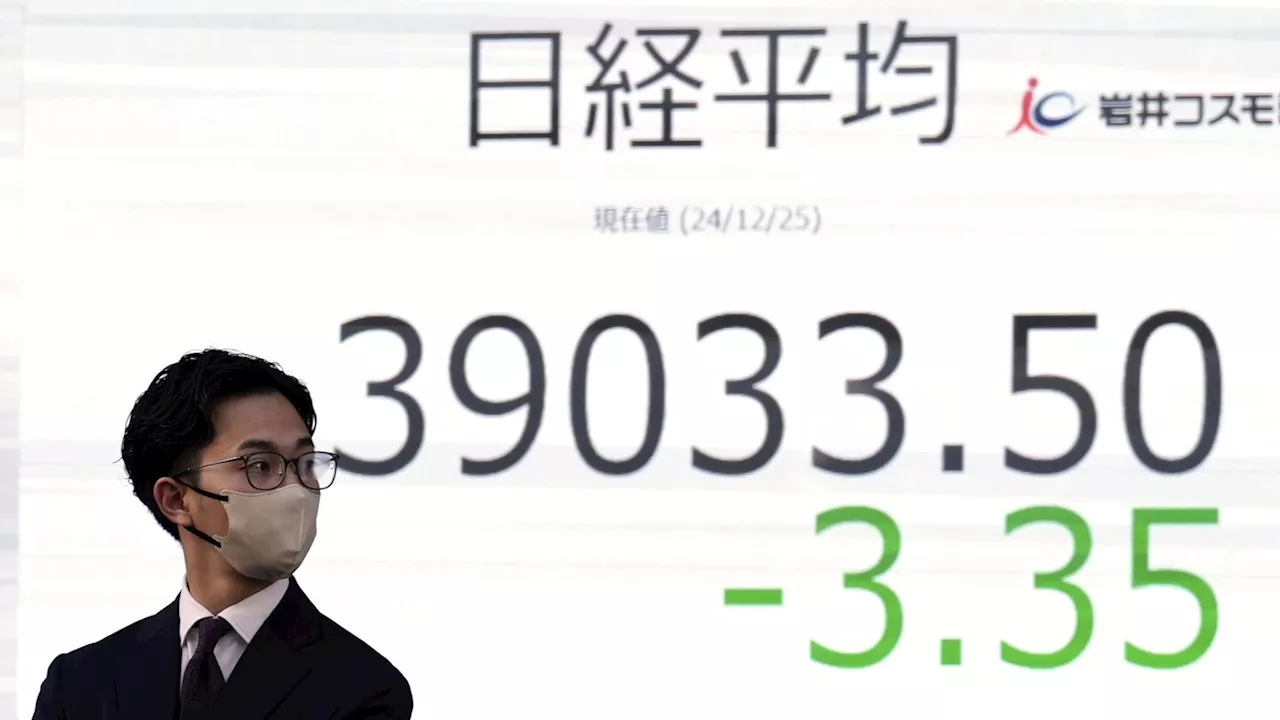 Stock market today: Asian shares are mostly lower, with most world markets closed for Christmas