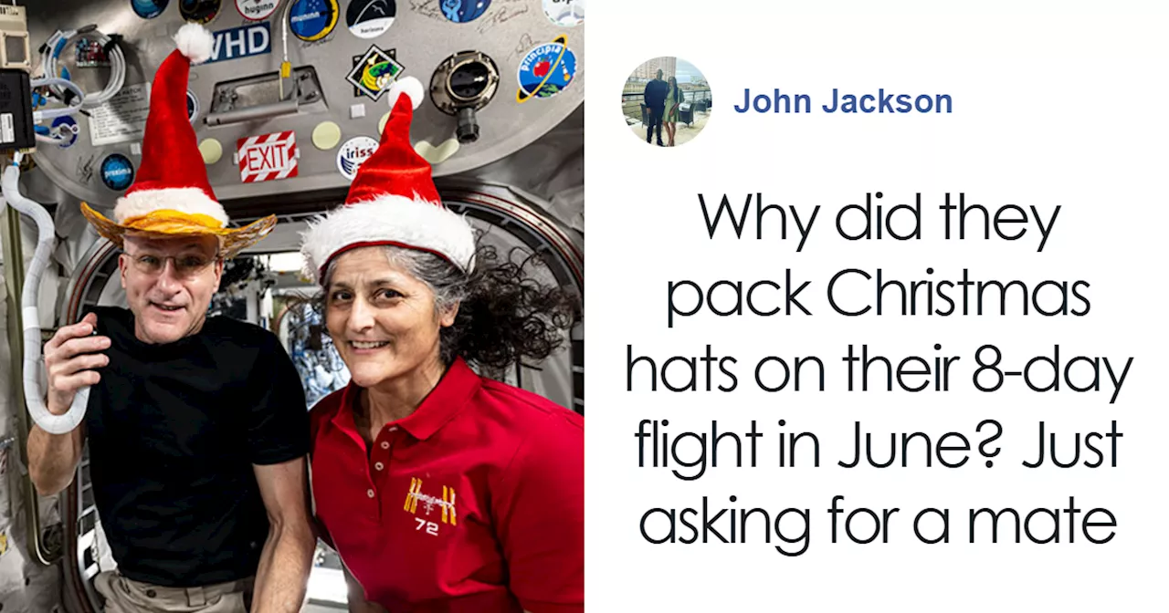 Astronauts Celebrate Christmas at ISS with Santa Hats