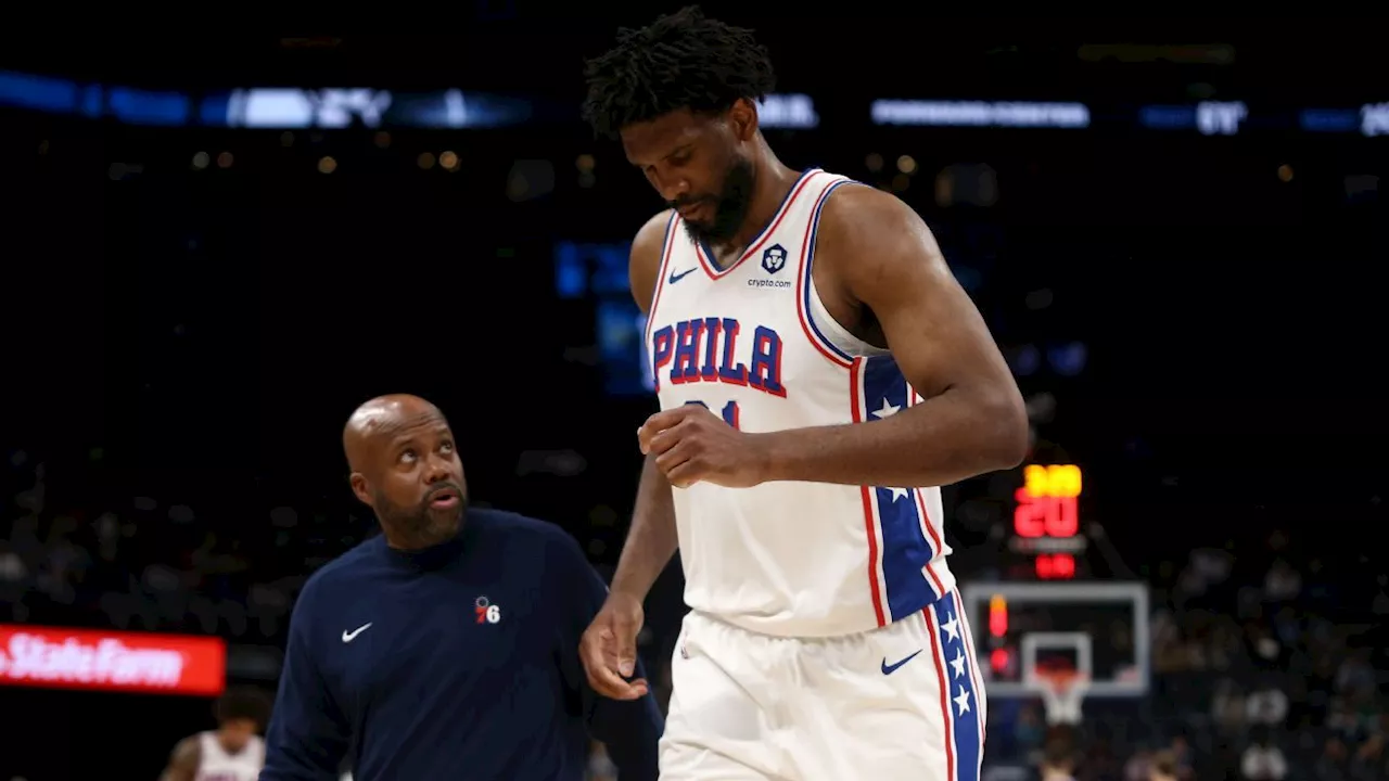 76ers' Joel Embiid plays vs. Celtics after fall in warmups