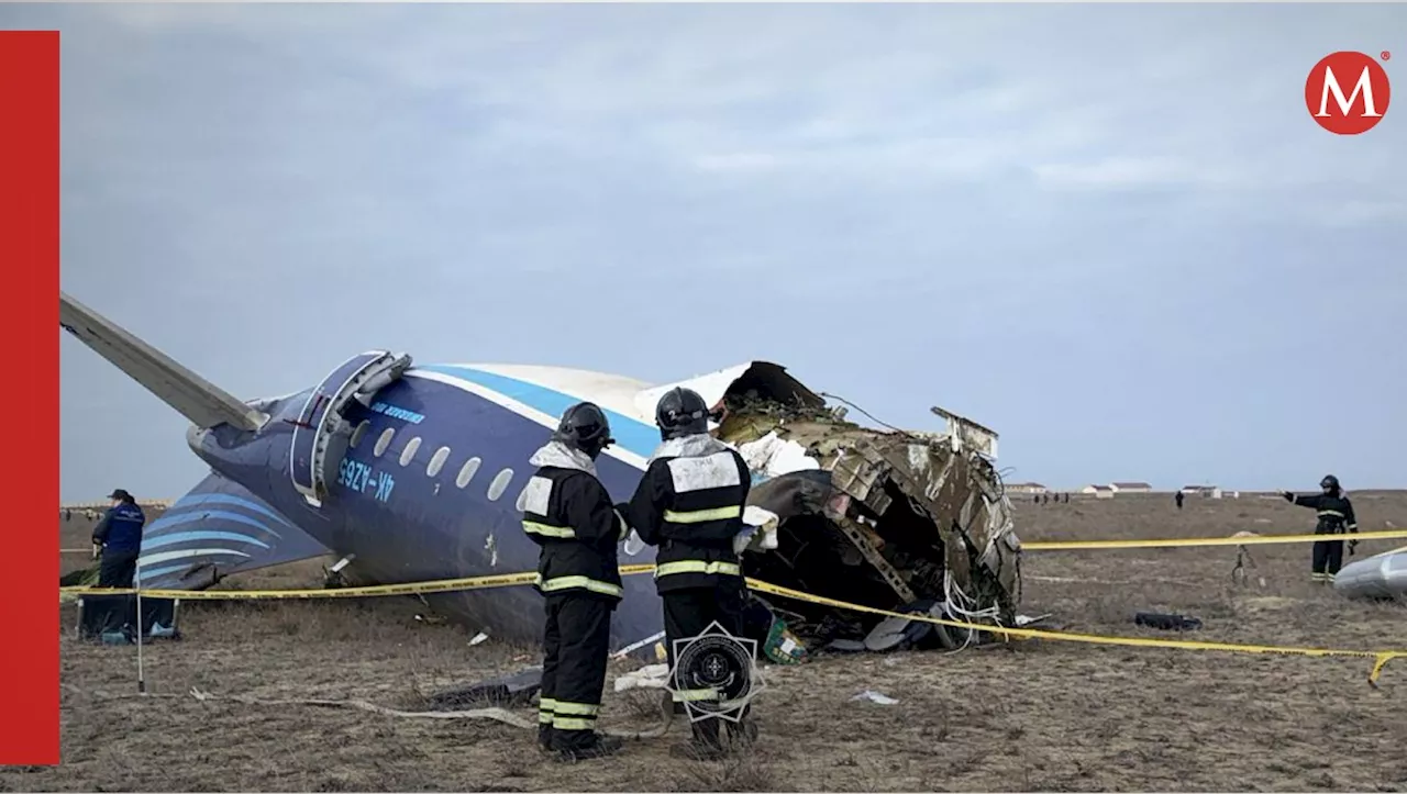 Captan en video el momento en el que avión de Azerbaijan Airlines se estrelló hoy en Kazajistán; reportan 32 s