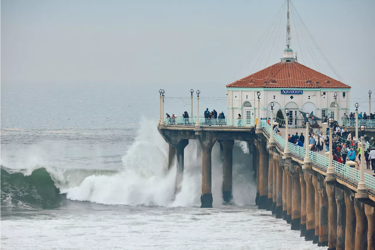 Massive Waves Sweep Two to Sea in California; Wharf Collapses