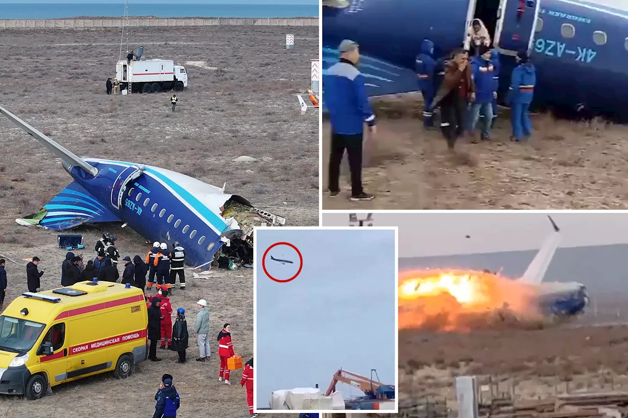 Disturbing videos show Azerbaijan plane crash into ground — and a few miracle survivors emerge from wreckage