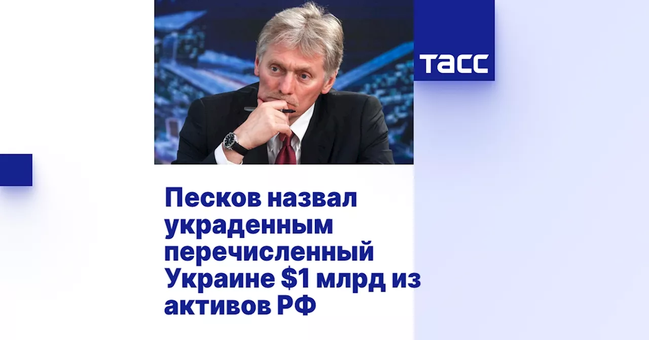 Песков: Передача Украине 1 млрд долларов из замороженных российских активов может стать поводом для судебного преследования