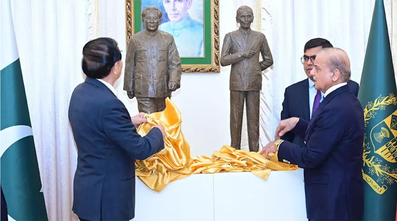 PM unveil statues of Quaid-e-Azam, Mao Zedong in Islamabad