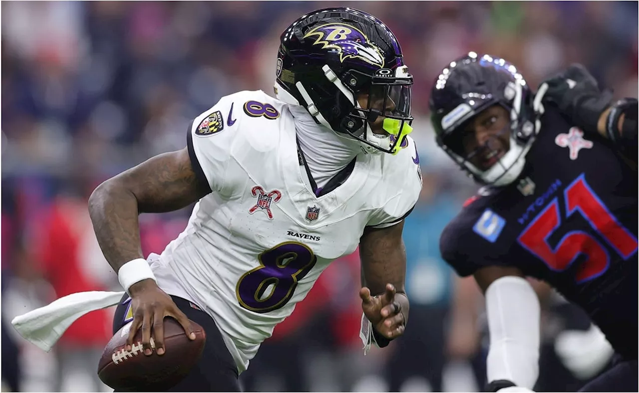 NFL: Lamar Jackson impone récord y Baltimore aplasta a Houston; toman el Norte de la Americana